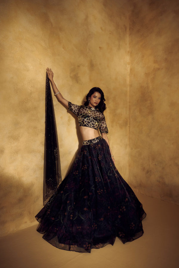 Maheema Lehenga Set Black Thread Co Maheema Lehenga Set Black Thread Co