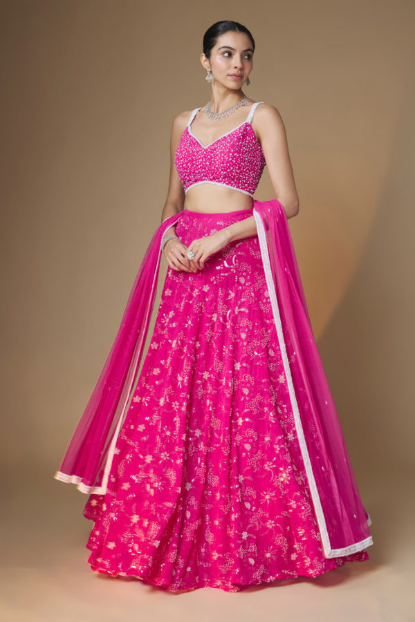 Zircon Lehenga Blouse Set Black Thread Co 3