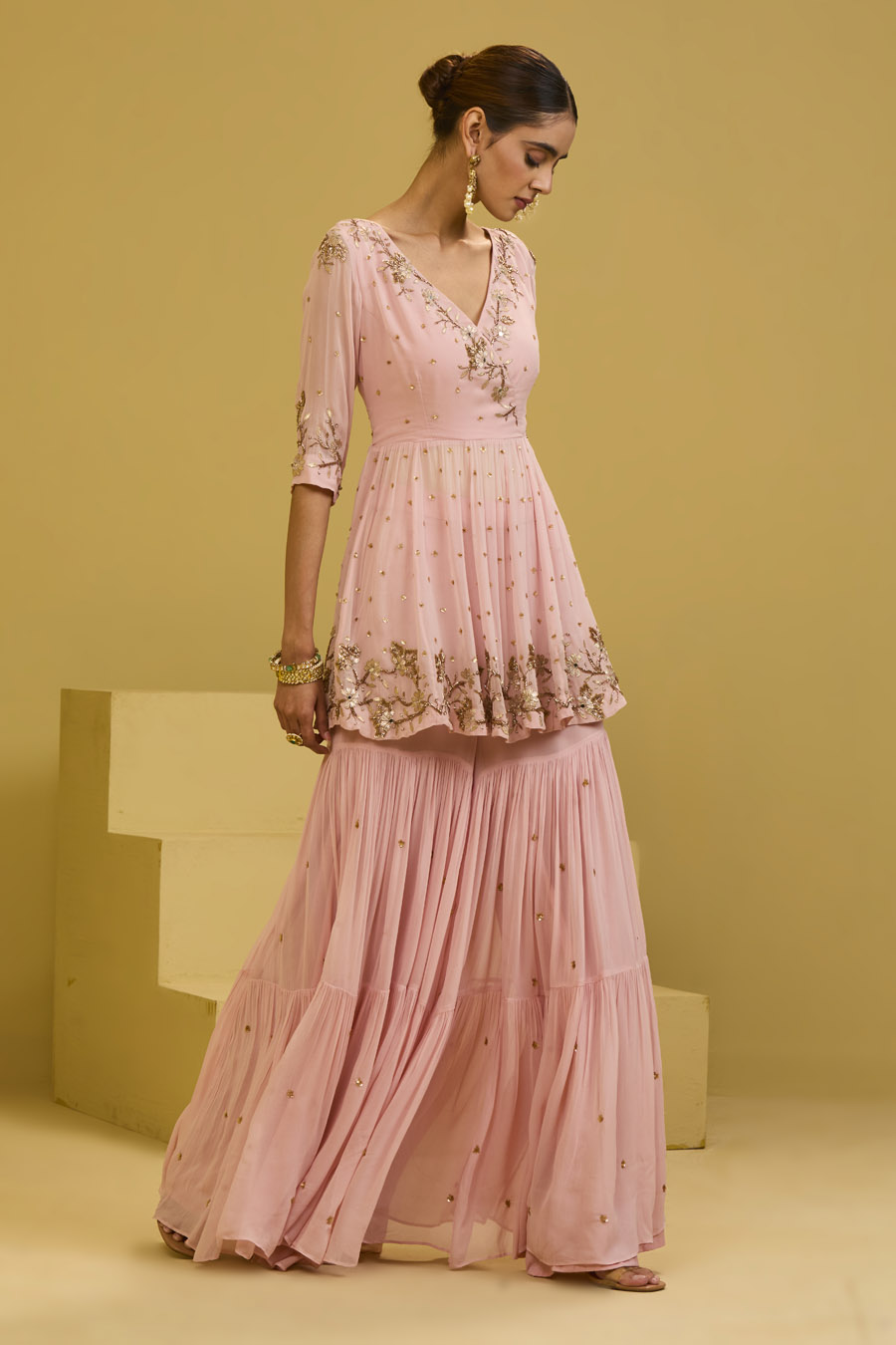 Baby Pink Sharara Set Black Thread Co 8 Baby Pink Sharara Set Black Thread Co 8