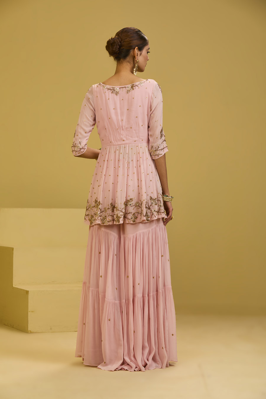 Baby Pink Sharara Set Black Thread Co 9 Baby Pink Sharara Set Black Thread Co 9