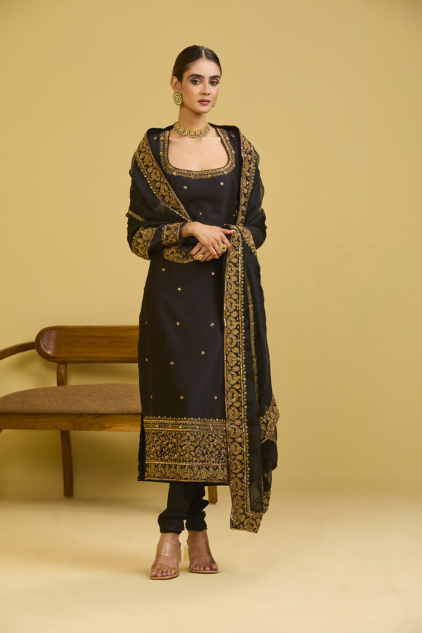 Black Kurta Set Black Thread Co