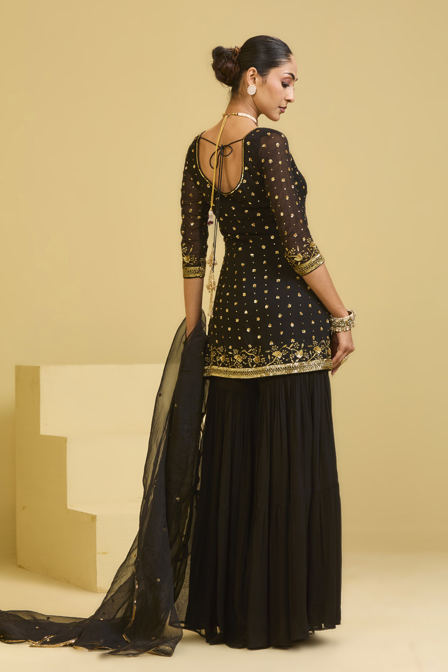 Black Sharara Set Black Thread Co 7 Black Sharara Set Black Thread Co 7