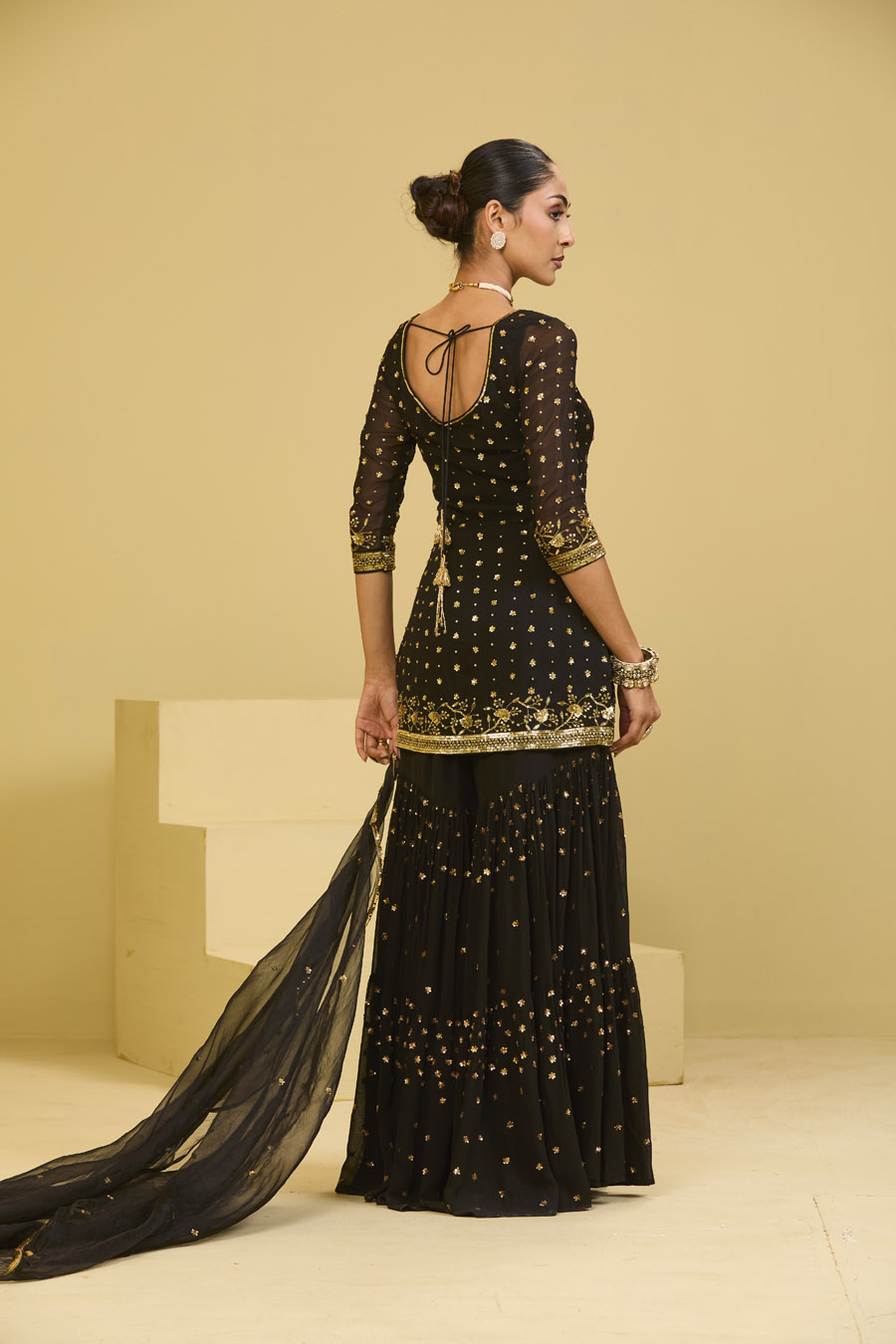Black Sharara Set Black Thread Co 8 Black Sharara Set Black Thread Co 8