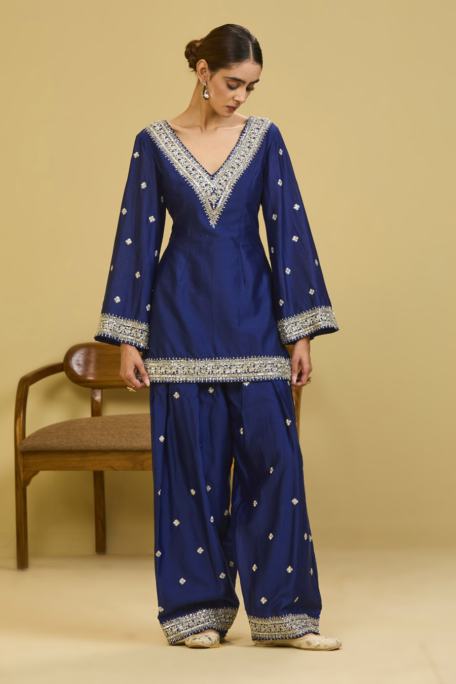 Blue Salwar Set Black Thread Co 7 Blue Salwar Set Black Thread Co 7