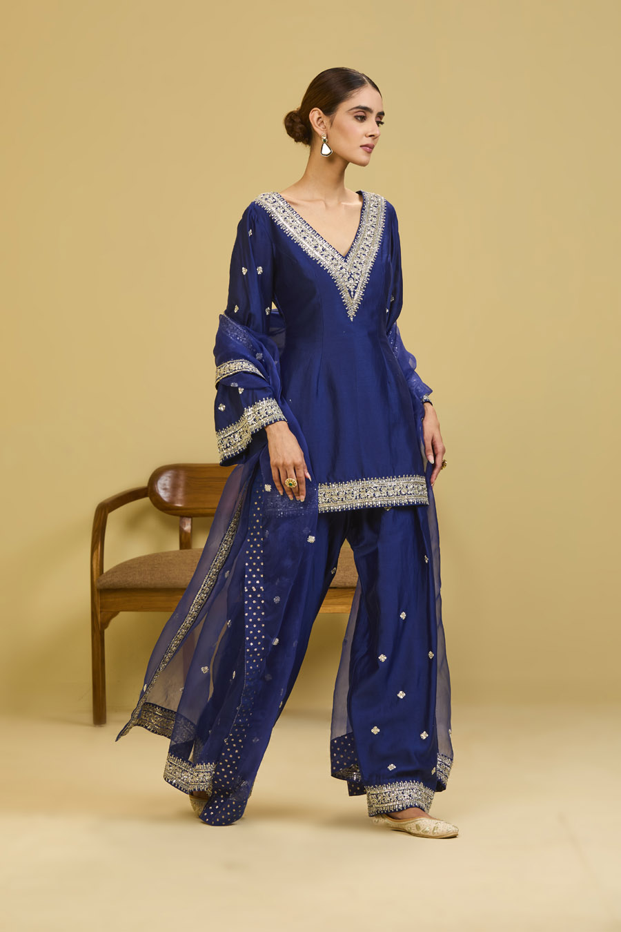 Blue Salwar Set Black Thread Co 6 Blue Salwar Set Black Thread Co 6