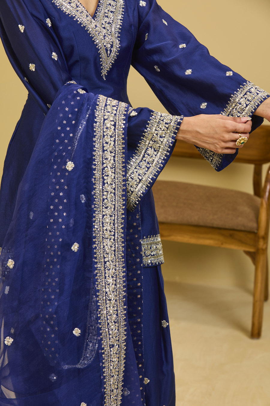 Blue Salwar Set Black Thread Co 8 Blue Salwar Set Black Thread Co 8