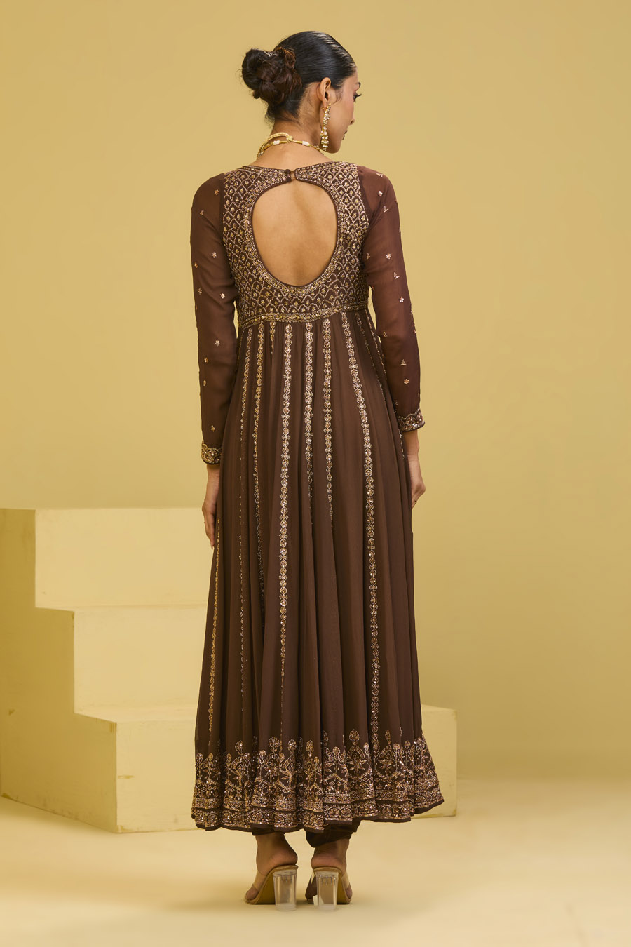 Brown Anarkali Set Black Thread Co 8 Brown Anarkali Set Black Thread Co 8