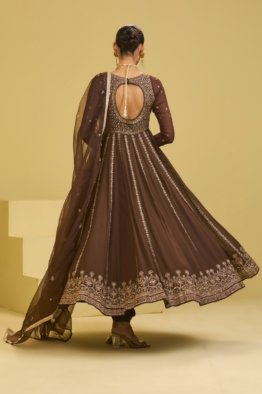 Brown Anarkali Set Black Thread Co 10 Brown Anarkali Set Black Thread Co 10