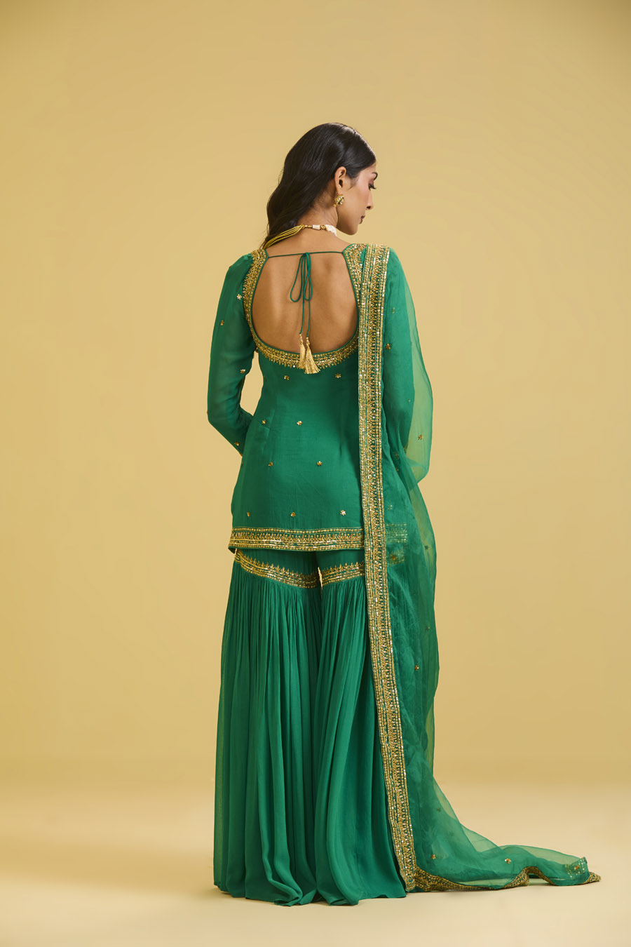 Green Sharara Set Black Thread Co 10 Green Sharara Set Black Thread Co 10