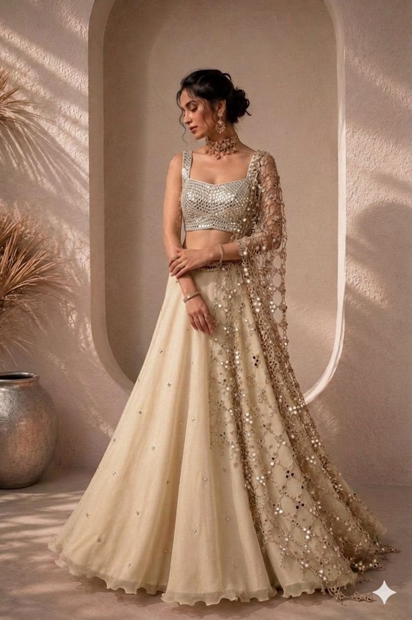 Forest Green Lehenga Set with Corset Blouse Black Thread Co 3
