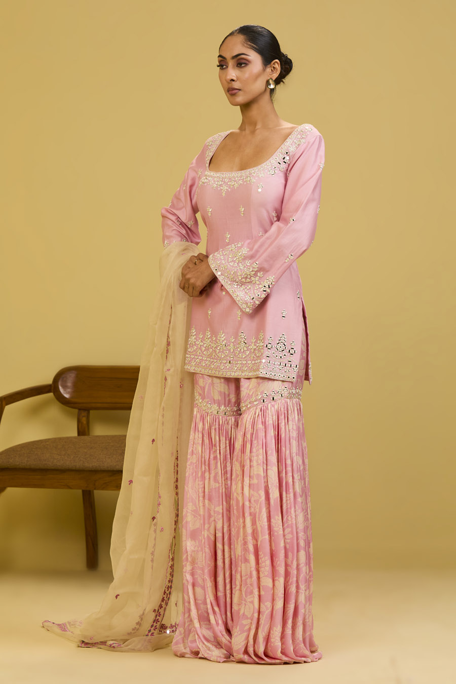 Pink Printed Sharara Set Black Thread Co 6 Pink Printed Sharara Set Black Thread Co 6