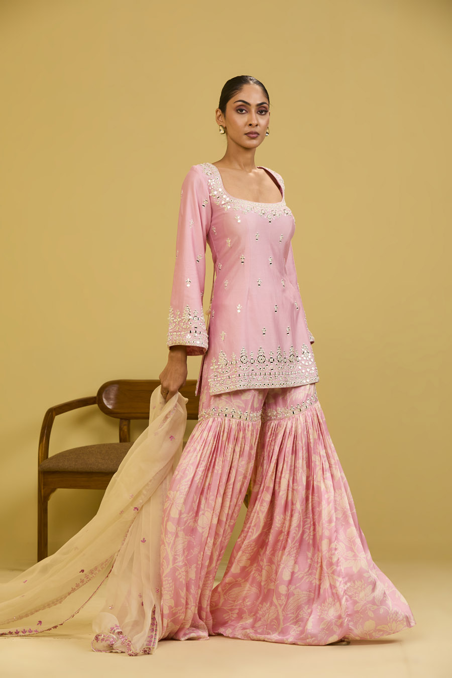 Pink Printed Sharara Set Black Thread Co 7 Pink Printed Sharara Set Black Thread Co 7