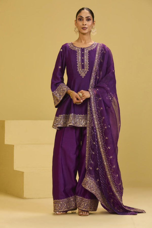 Purple Salwar Set Black Thread Co Purple Salwar Set Black Thread Co