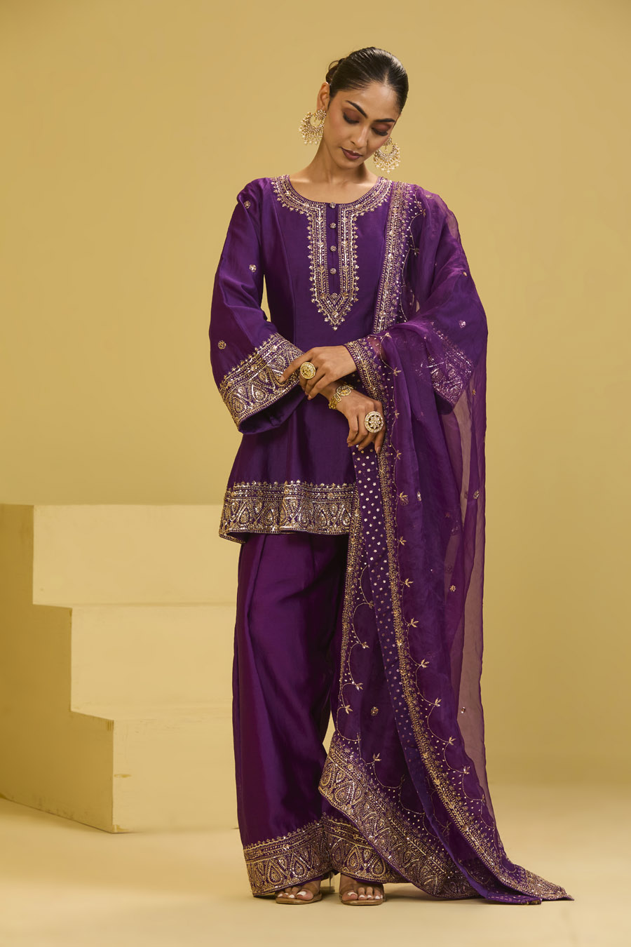 Purple Salwar Set Black Thread Co 6 Purple Salwar Set Black Thread Co 6