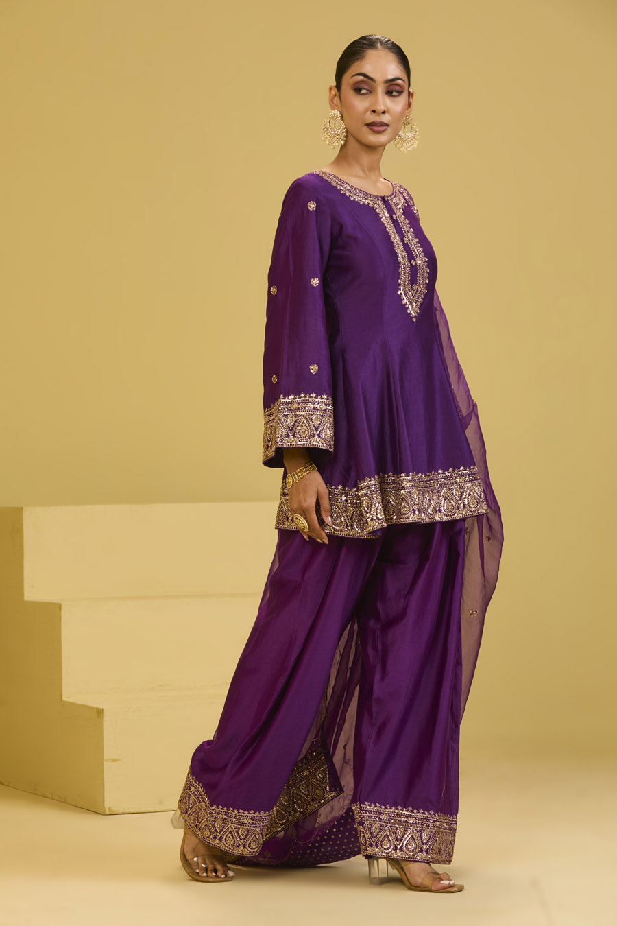 Purple Salwar Set Black Thread Co 7 Purple Salwar Set Black Thread Co 7