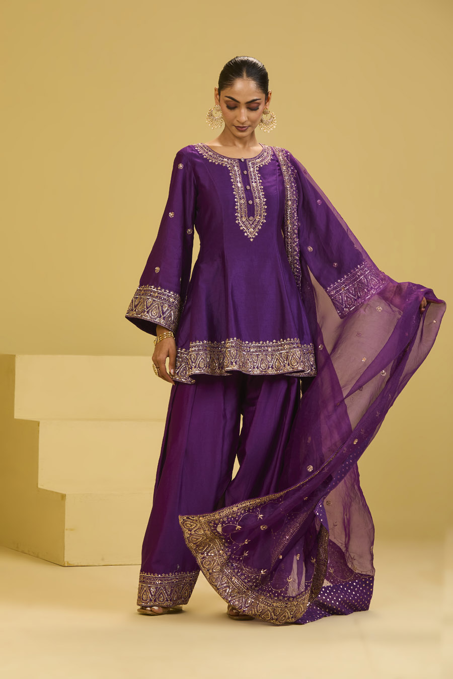 Purple Salwar Set Black Thread Co 8 Purple Salwar Set Black Thread Co 8