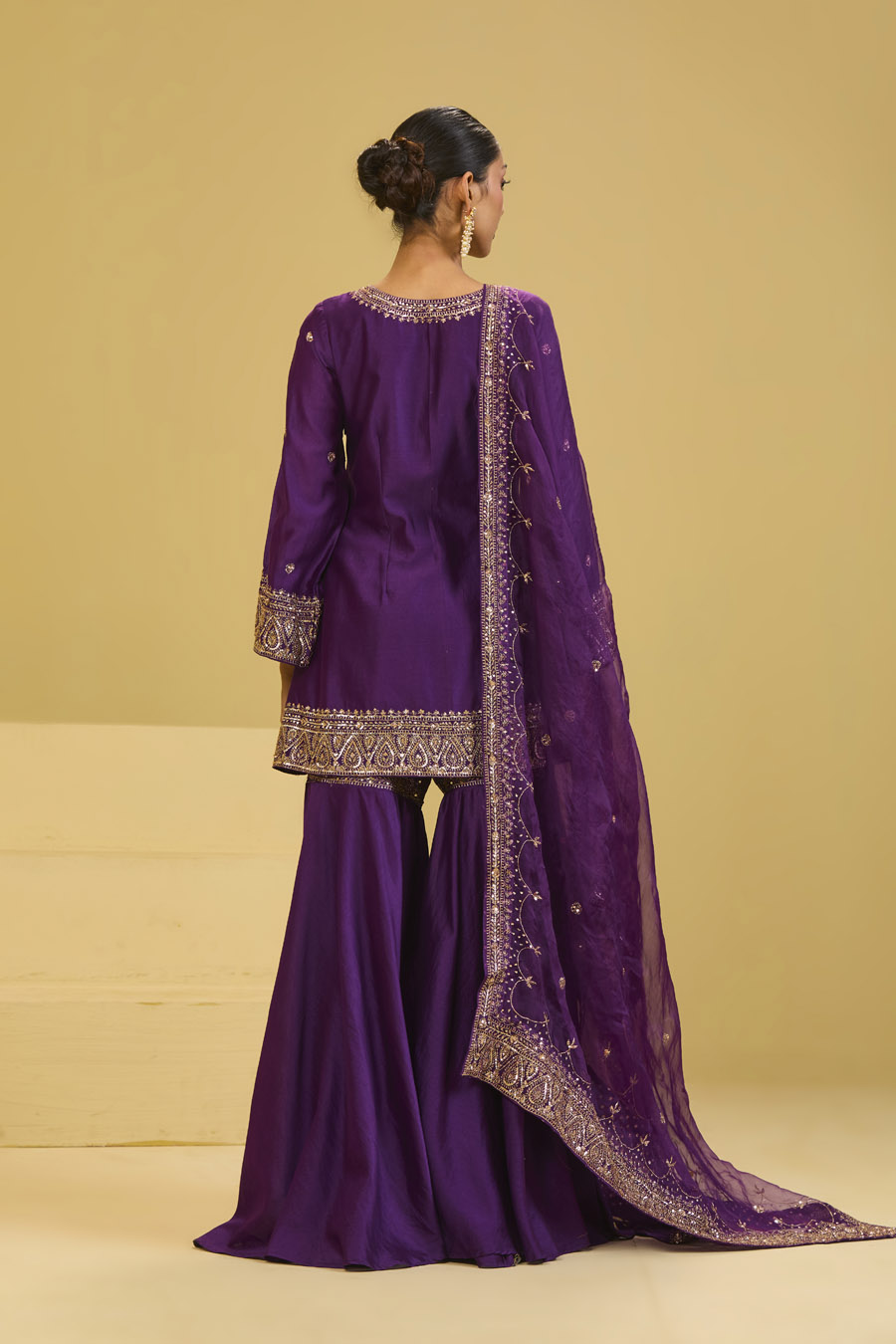 Purple Sharara Set Black Thread Co 10 Purple Sharara Set Black Thread Co 10