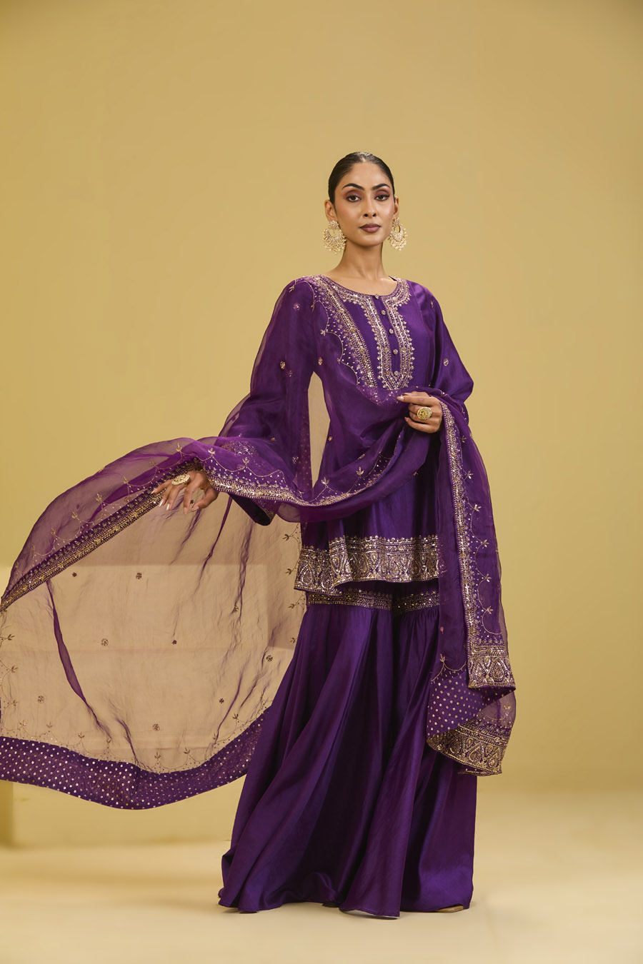 Purple Sharara Set Black Thread Co 8 Purple Sharara Set Black Thread Co 8