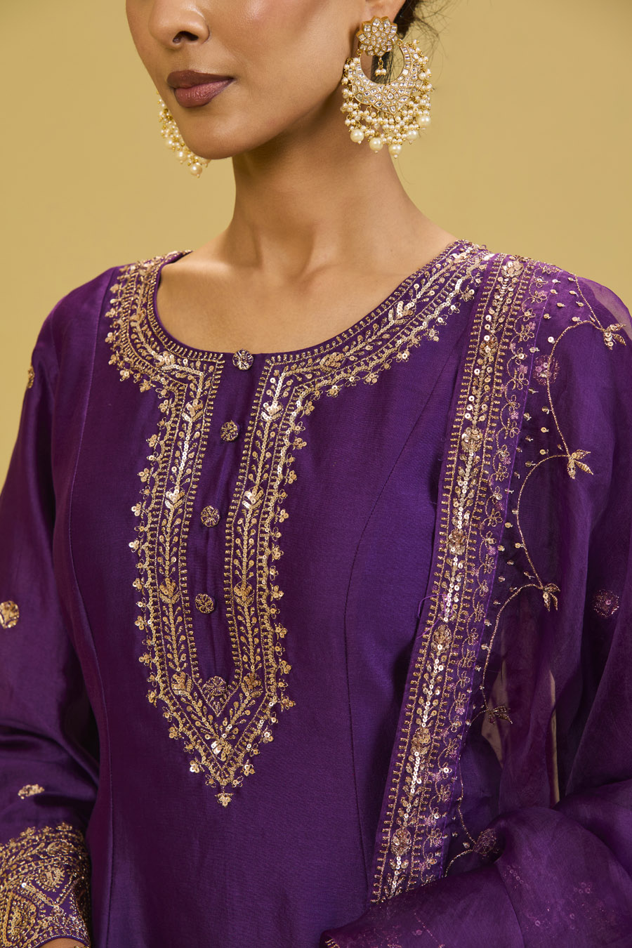 Purple Sharara Set Black Thread Co 7 Purple Sharara Set Black Thread Co 7