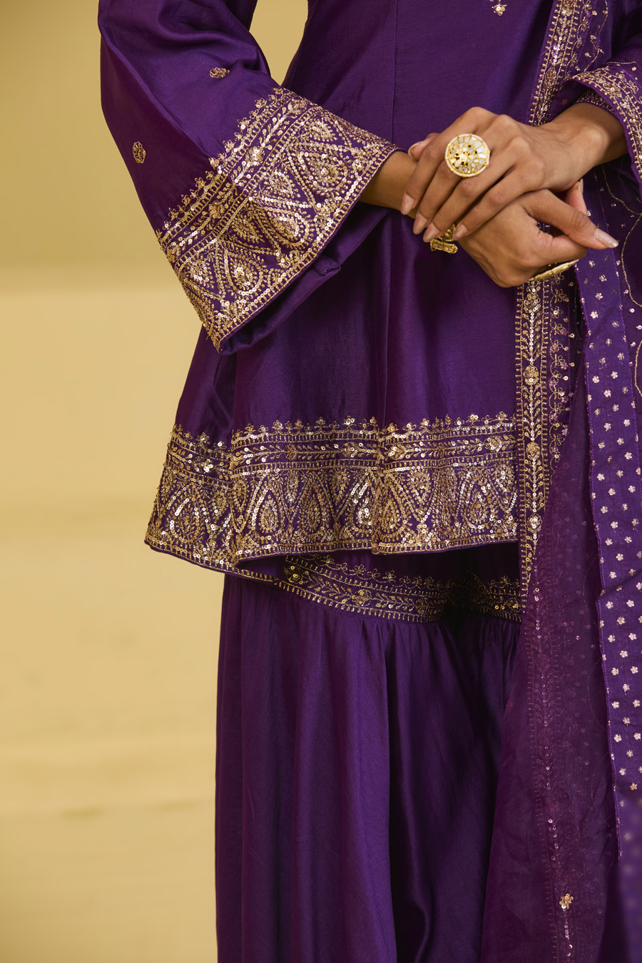 Purple Sharara Set Black Thread Co 6 Purple Sharara Set Black Thread Co 6