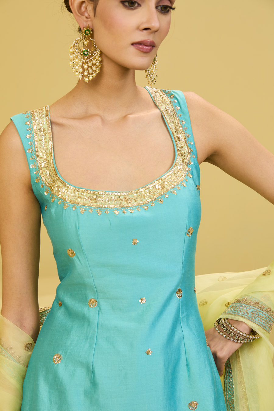 Sky Blue Salwar Set Black Thread Co 7 Sky Blue Salwar Set Black Thread Co 7