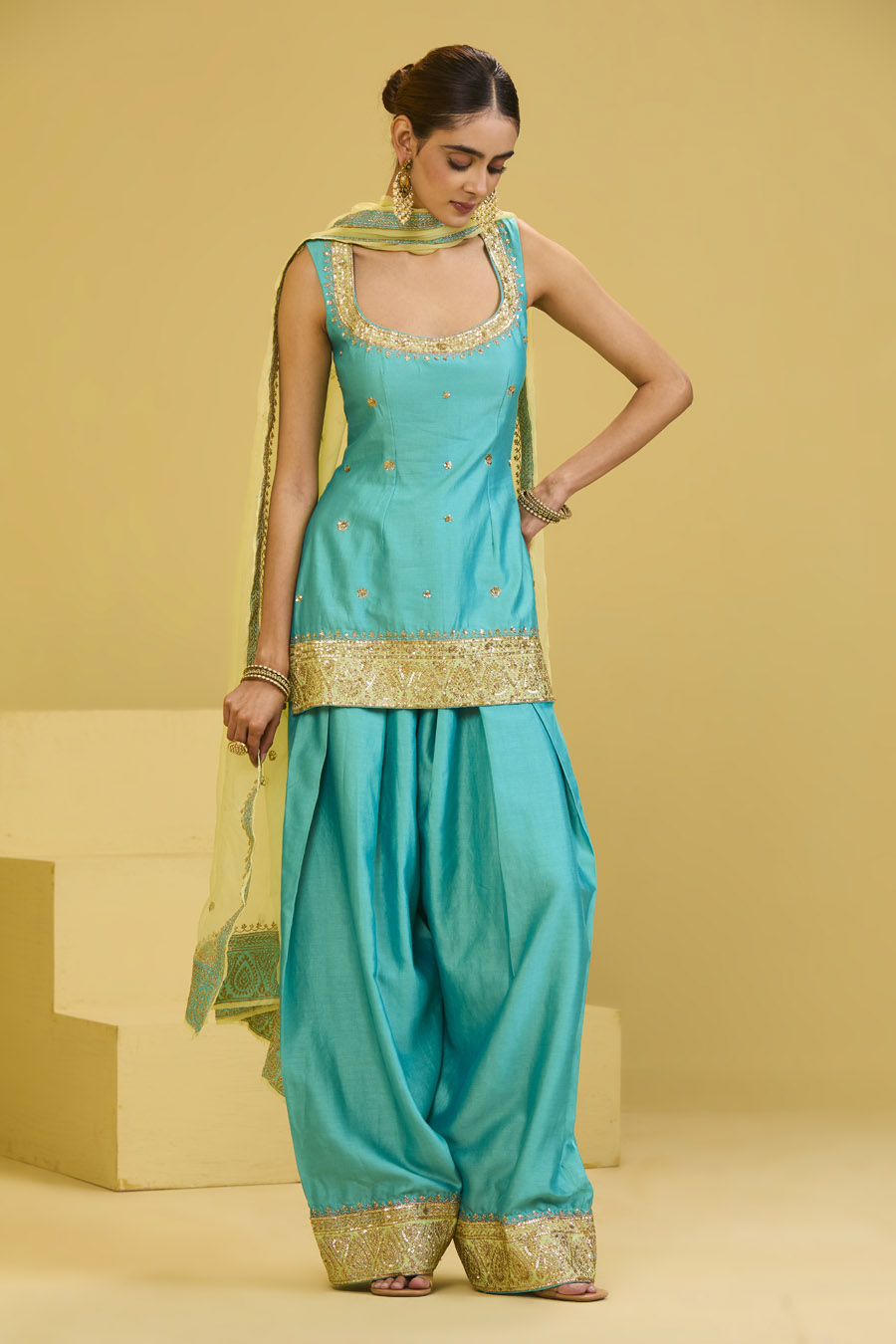 Sky Blue Salwar Set Black Thread Co 6 Sky Blue Salwar Set Black Thread Co 6