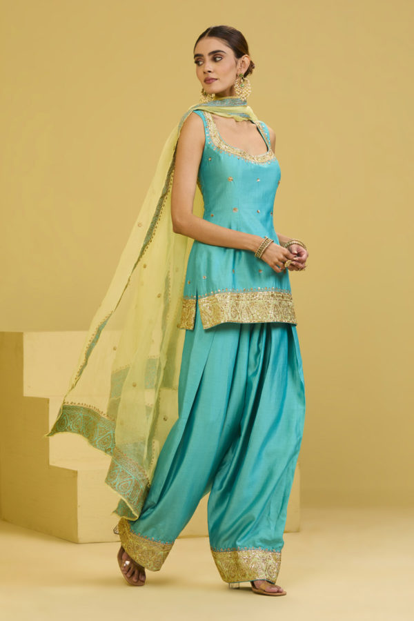 Sky Blue Salwar Set Black Thread Co Sky Blue Salwar Set Black Thread Co