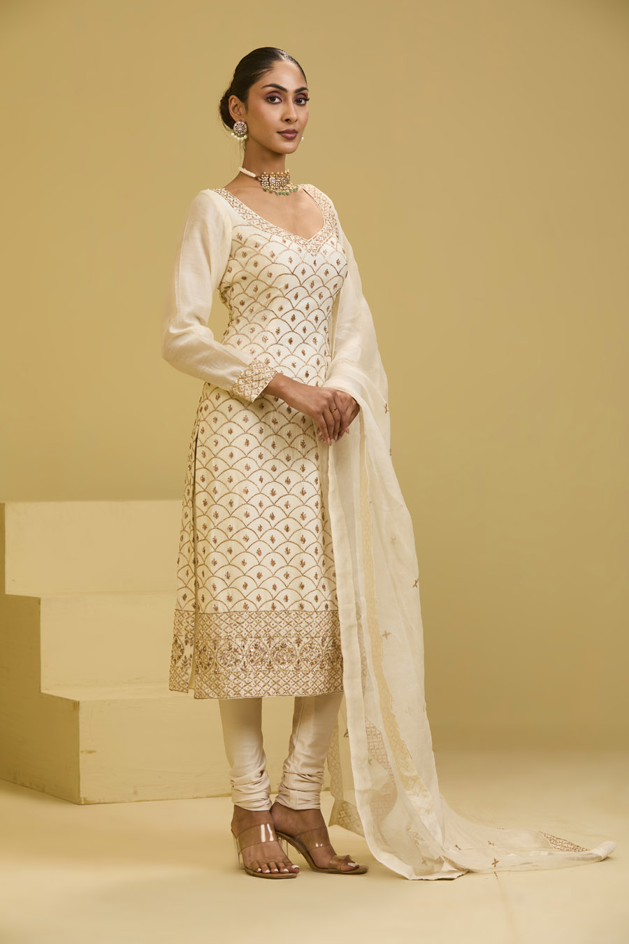 White Long Kurta Set Black Thread Co 6 White Long Kurta Set Black Thread Co 6